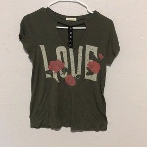 Army green shirt